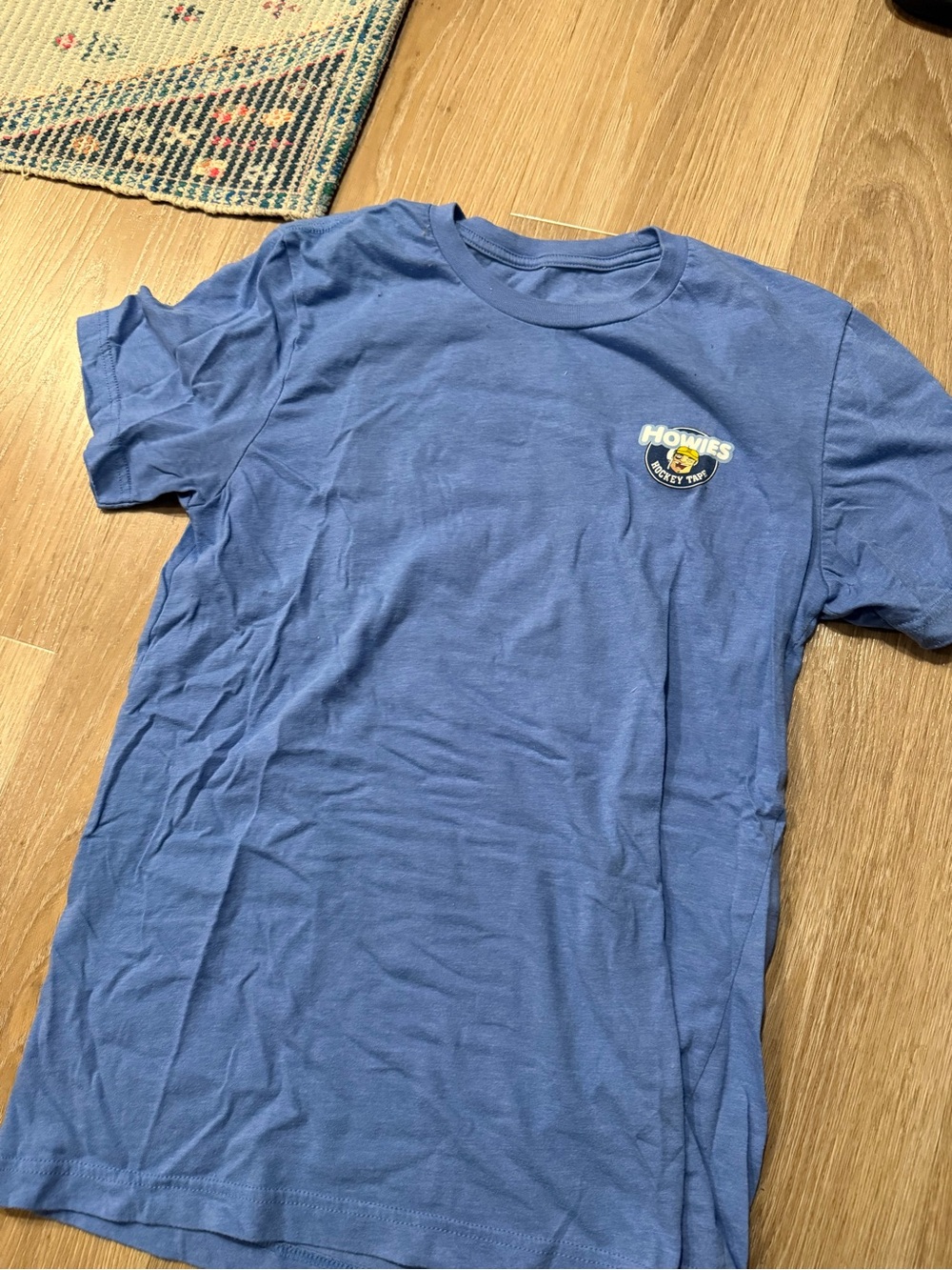 Blue Short Sleeve Graphic Tee with Chest Logo